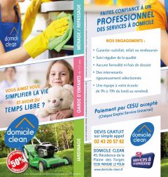 Ménage/ Repassage, Garde d'Enfants et Jardinage avec 50% de Crédit d'Impôts