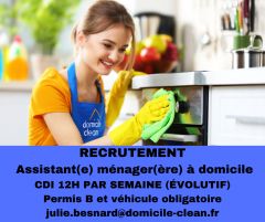 Recrutement assistante ménagère H/F